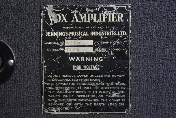 Vox AC50 serial number 1578, late 1964