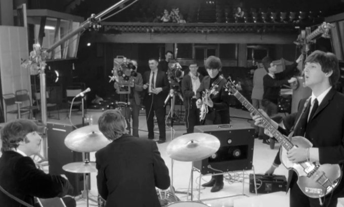 The Beatles' AC50s during the filming of A Hard Day's Night