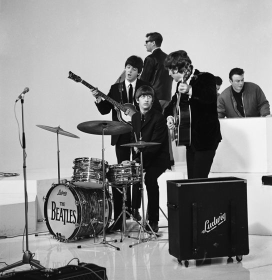 The Beatles' AC50s during the filming of A Hard Day's Night