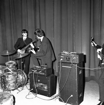 The Beatles at the Olympia Theatre, Paris, January 1964, AC50s from rear