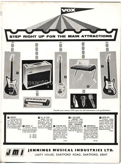 Beat Monthly magazine, 1963, volume 1, Vox advert