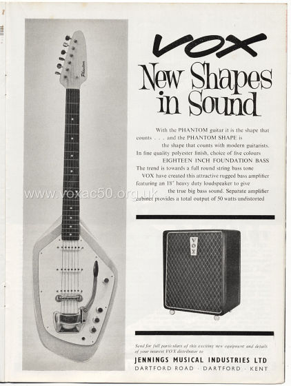 Beat Monthly magazine, 1963, volume 4, Vox advert