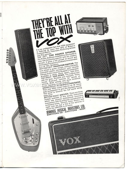 Beat Monthly magazine, 1963, volume 5, Vox advert