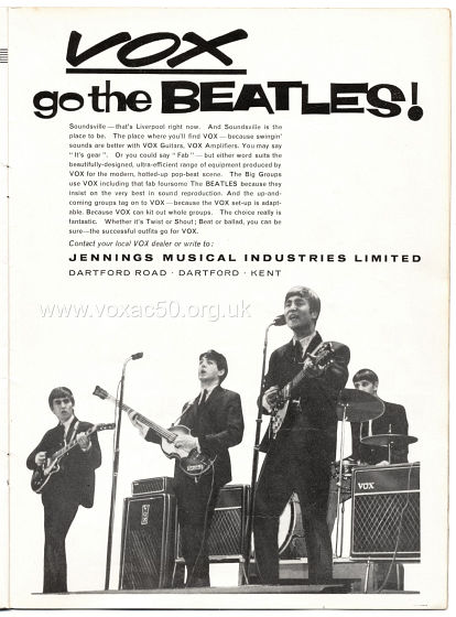 Beat Monthly magazine, 1963, volume 8, Vox advert