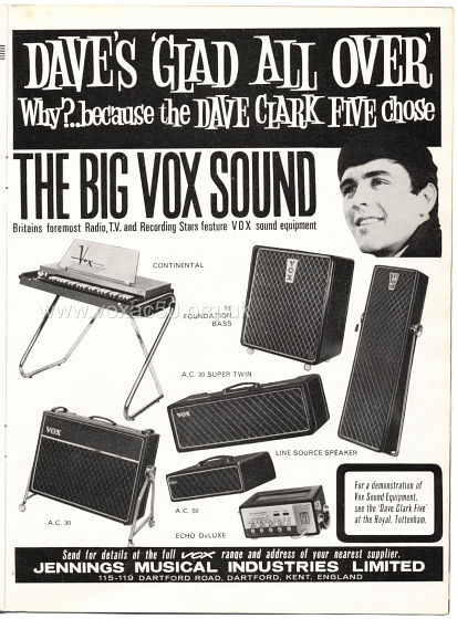 Beat Monthly magazine, 1964, volume 11, Vox advert
