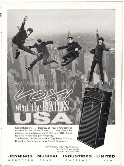 Beat Monthly magazine, 1964, volume 12, Vox advert