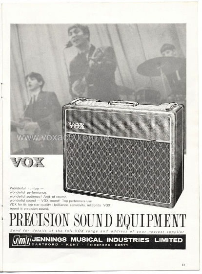 Beat Monthly magazine, 1964, volume 16, Vox advert