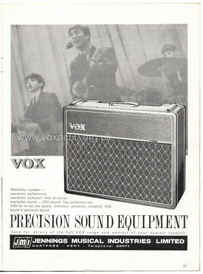 Beat Monthly magazine, 1964, volume 17, Vox advert