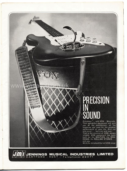 Beat Monthly magazine, 1964, volume 19, Vox advert