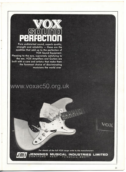 Beat Monthly magazine, 1964, volume 20, Vox advert