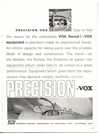 Beat Monthly magazine, 1965, volume 22, Vox advert