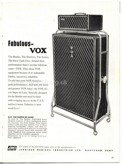 Beat Monthly magazine, 1965, volume 24, Vox advert